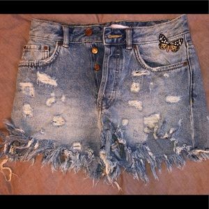Zara denim shorts